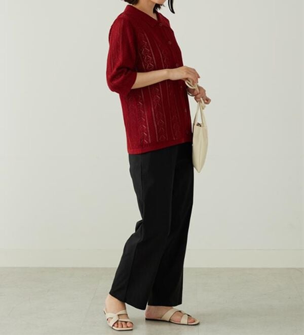 BELLUNA（ベルーナ）の「のびのびストレッチ美脚ストレートパンツ（ワイドパンツ・ガウチョ）」｜詳細画像