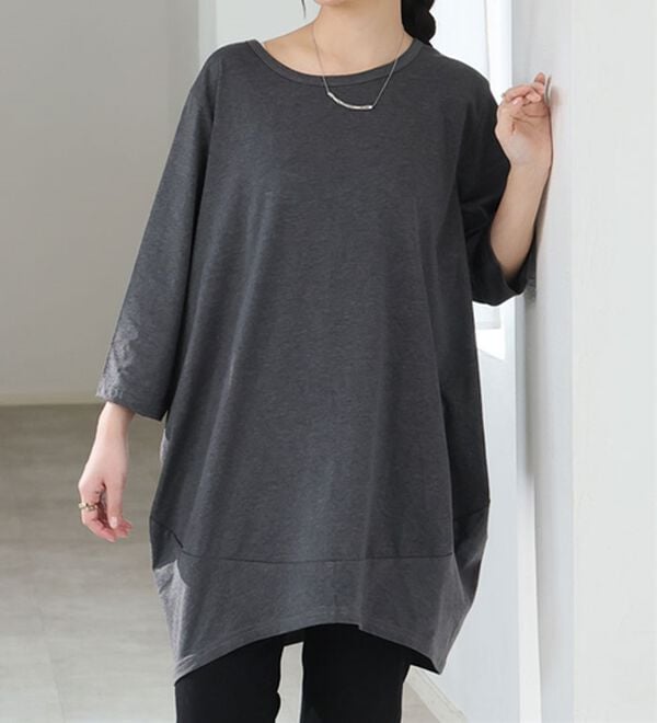 A HAPPY MARILYN（アハッピーマリリン）の「【Ｍ～８Ｌ】選べる袖！コク－ンシルエットチュニック（チュニック）」｜詳細画像