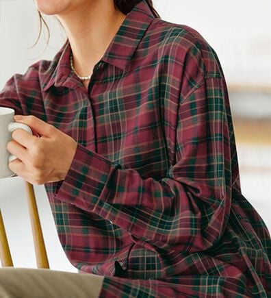 BELLUNA（ベルーナ）の「ゆったり快適チェック柄シャツチュニック（チュニック）」