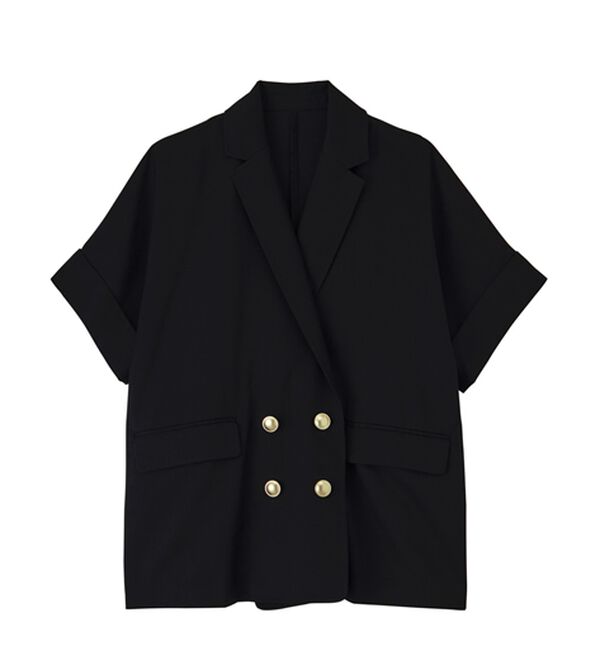 RANAN（ラナン）の「【新色追加】麻調ダブルボタンハーフスリーブジャケット（テーラードジャケット）」｜詳細画像