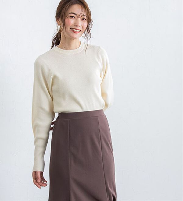 Pierrot（ピエロ）の「クルーネックリブニット（ニット・セーター）」｜詳細画像