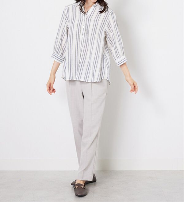 BELLUNA（ベルーナ）の「スキッパー衿ぽこぽこ素材ブラウス（ブラウス）」｜詳細画像