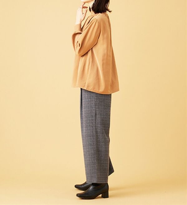 BELLUNA（ベルーナ）の「サマ見え（スーパーウォーム）ウール調ボタン使いワイドパンツ（ワイドパンツ・ガウチョ）」｜詳細画像