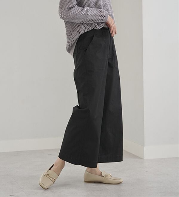 BELLUNA（ベルーナ）の「はっ水綿混ベイカーパンツ（フルレングスパンツ）」｜詳細画像