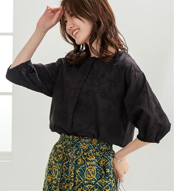 BELLUNA（ベルーナ）の「<INDIA>コード刺しゅうブラウス（ブラウス）」｜詳細画像