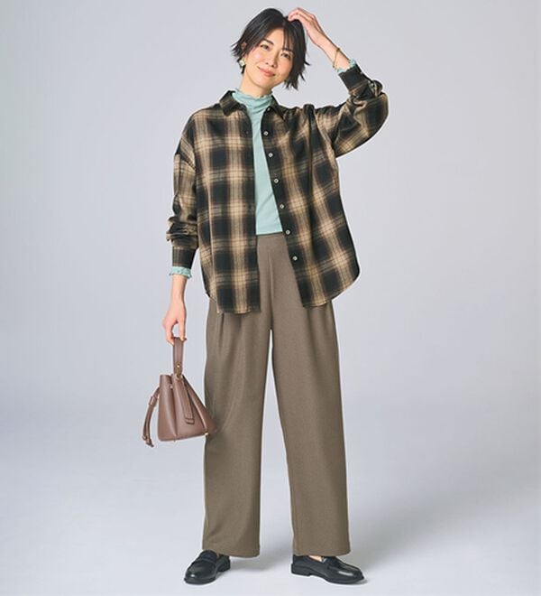 BELLUNA（ベルーナ）の「サラッと軽い！チェック柄シャツ（シャツ）」｜詳細画像