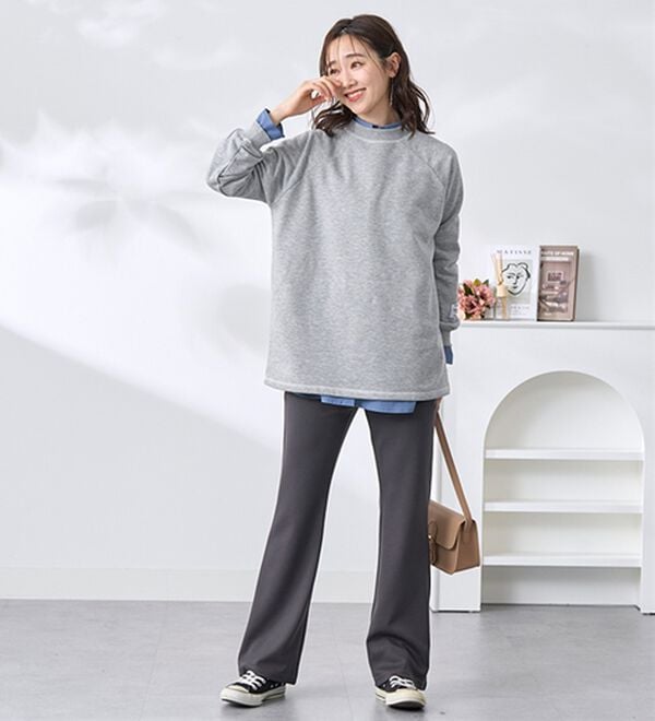 BELLUNA（ベルーナ）の「シュッと体型カバー！ジャストフィットフレアーパンツ（フルレングスパンツ）」｜詳細画像