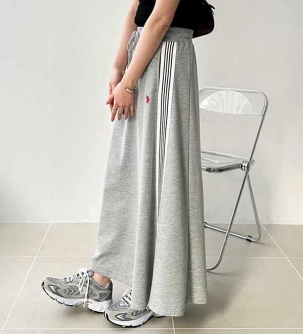 GeeRA（ジーラ）の「【ＵＳ．ＰＯＬＯ．ＡＳＳＮ】サイドラインスカート（ロングスカート）」｜詳細画像