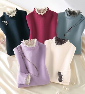 「配色フリルレースの上品インナー（肌着・インナーウェア）」｜詳細画像