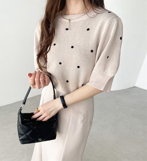 GeeRA（ジーラ）の「ドット柄ジャガードトップス（ニット・セーター）」｜詳細画像