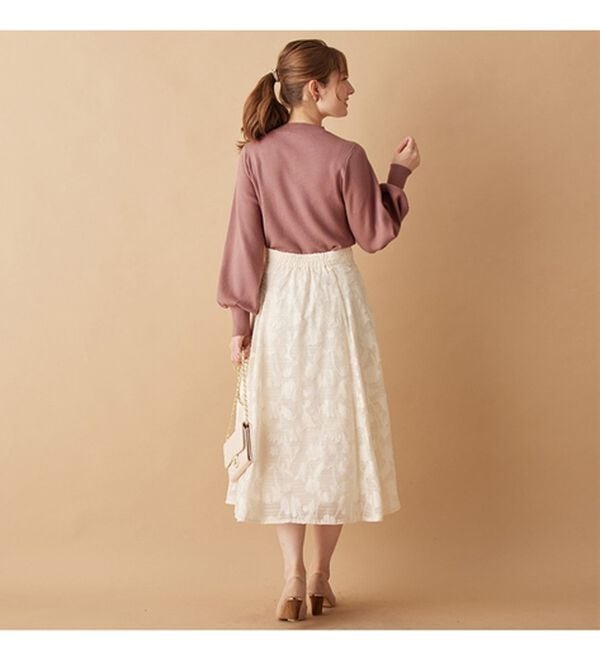 alotta（アロッタ）の「フラワーモチーフパフ袖ニット（ニット・セーター）」｜詳細画像