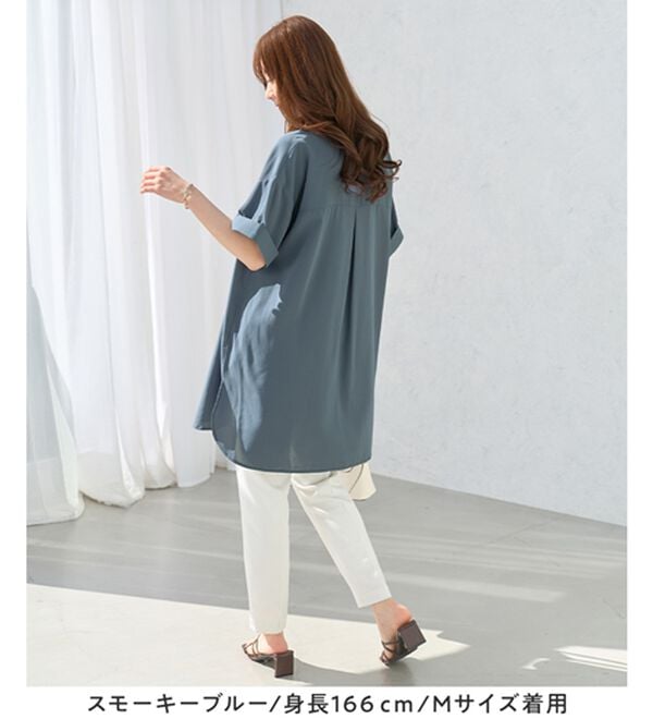 alotta（アロッタ）の「スキッパーとろみブラウスチュニック（ブラウス）」｜詳細画像