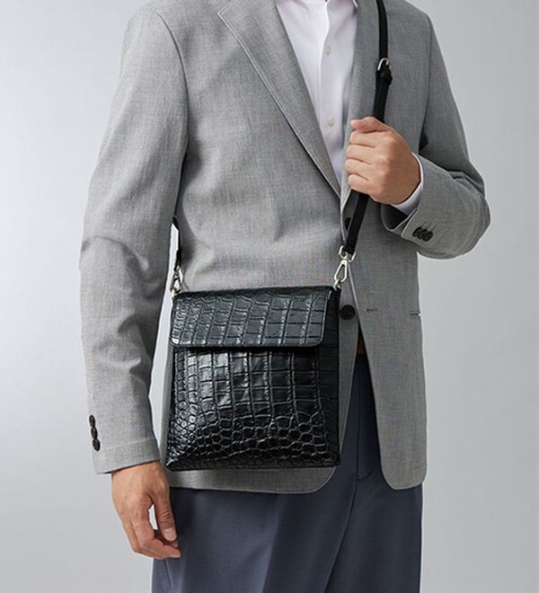 「本クロコプレジデントショルダー（メンズショルダーバッグ）」｜詳細画像