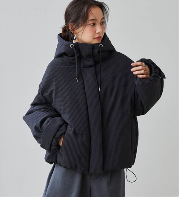 RANAN（ラナン）の「マイクロチェックショートファイバー中わたブルゾン（ブルゾン）」｜詳細画像