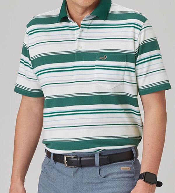 「＜クロコダイル＞マルチボーダーポロシャツ（メンズポロシャツ）」｜詳細画像