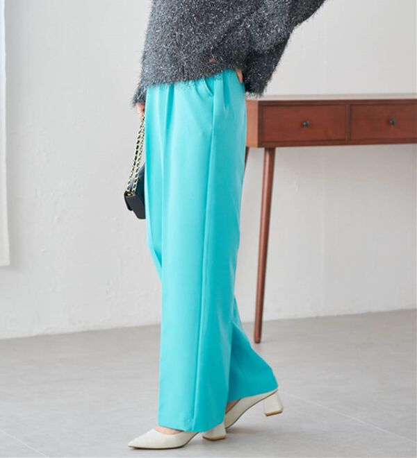 RANAN（ラナン）の「【選べる２丈】機能付！美脚シルエットセンタープレスワイドパンツ（フルレングスパンツ）」｜詳細画像