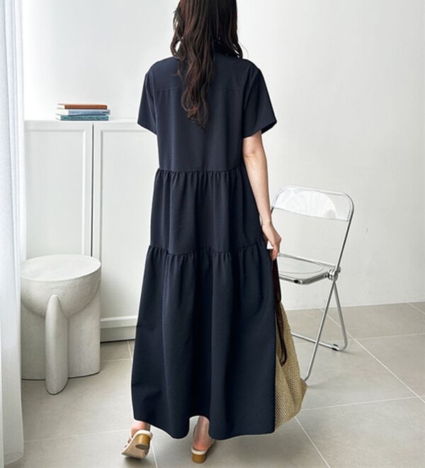 GeeRA（ジーラ）の「サッカーティアードハーフジップワンピース（その他ワンピース）」｜詳細画像