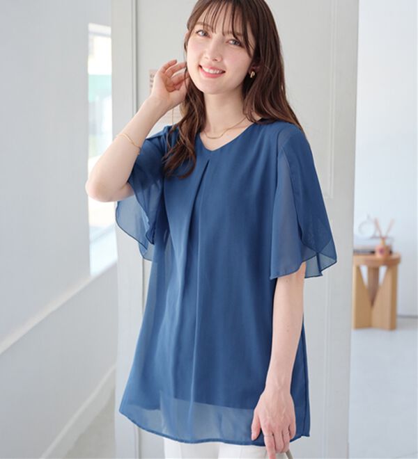 接触冷感】インナー付チューリップ袖チュニック - ベルーナ【公式】 