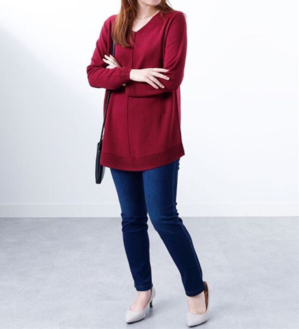 BELLUNA（ベルーナ）の「ミラノリブ編地切替チュニック（チュニック）」｜詳細画像