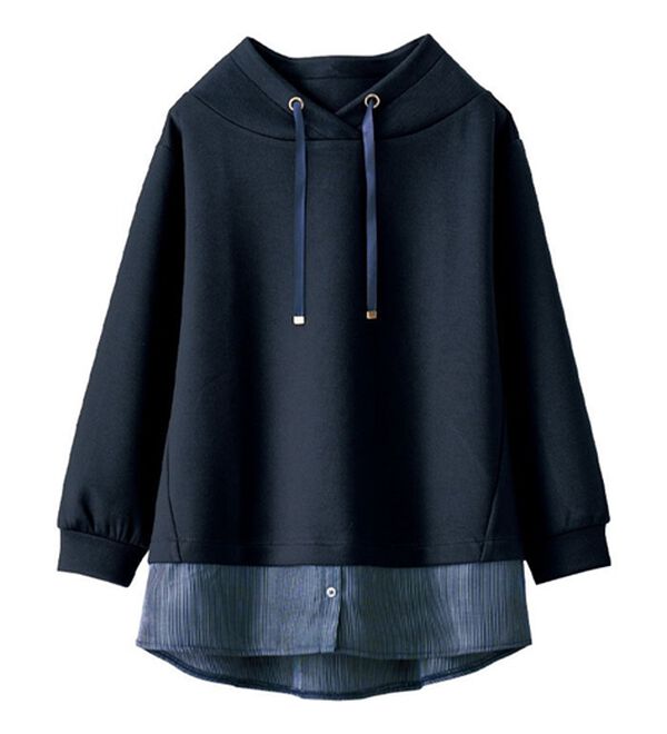 BELLUNA（ベルーナ）の「ワイドネックデザインシャツ切替チュニック（チュニック）」｜詳細画像