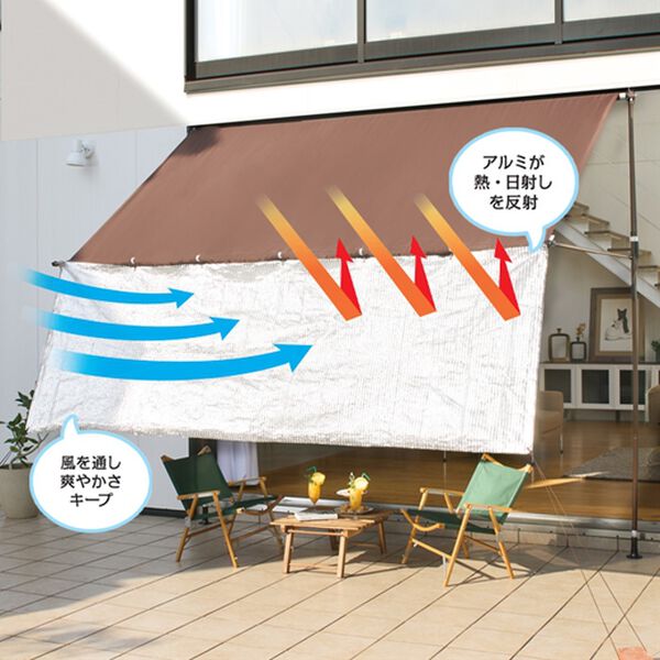 「つっぱり日よけスクリーン　アルミ前幕（エクステリア・屋外器具）」｜詳細画像