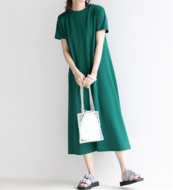 GeeRA（ジーラ）の「【接触冷感】フレアーシルエットロングワンピース（ロングワンピース）」｜詳細画像