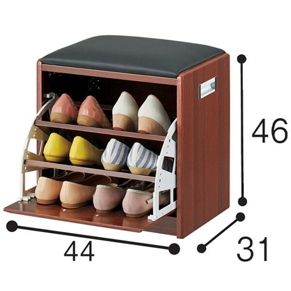 「腰かけ付シューズボックス（玄関収納・用品）」｜詳細画像