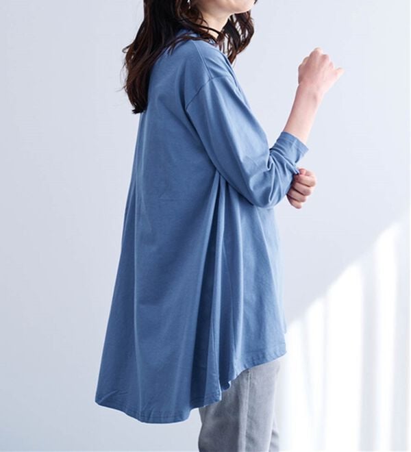 RANAN（ラナン）の「＜ＢＣ＞綿１００％ひんやりフレアーシルエットチュニック（カットソー）」｜詳細画像