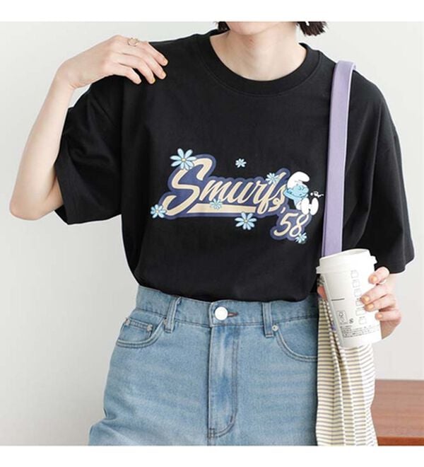 GeeRA（ジーラ）の「【スマーフ】コラボプリントＴシャツ（カットソー）」｜詳細画像