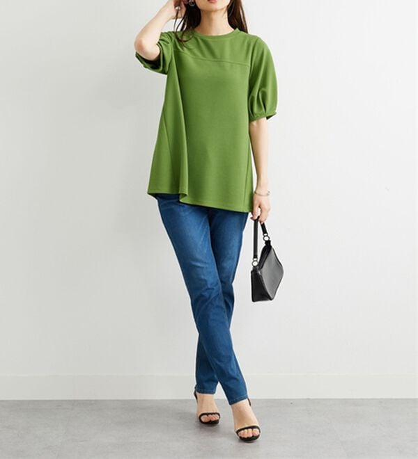 BELLUNA（ベルーナ）の「ポコポコ素材ふんわり袖チュニック（チュニック）」｜詳細画像