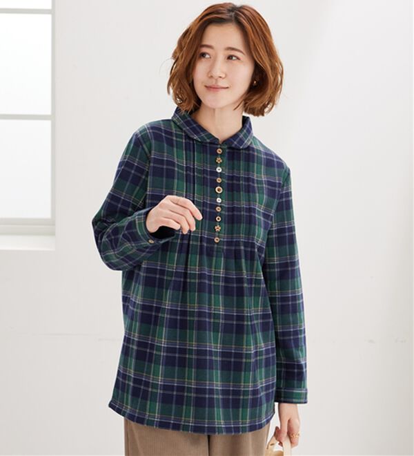 BELLUNA（ベルーナ）の「【ふわふわ裏ファー】パチパチしにくい裏ファーオーバーブラウス（ブラウス）」｜詳細画像