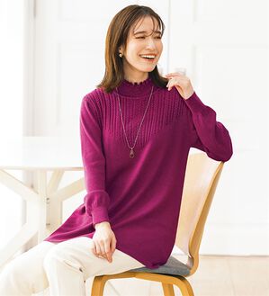 ルフラン（ルフラン）の「お手入れラクなウール混あったかニット（ニット・セーター）」｜ベリー系