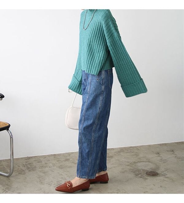 GeeRA（ジーラ）の「ワイドスリーブショート丈リブニット（ニット・セーター）」｜詳細画像