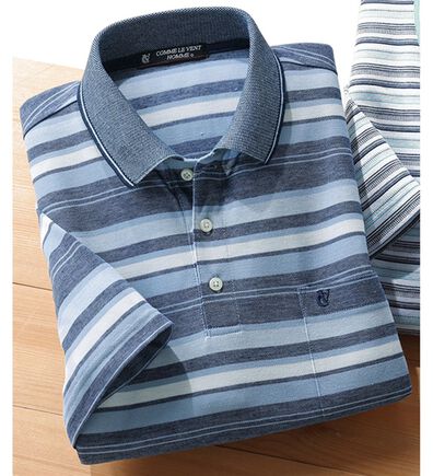 「＜コムルヴァン・オム＞爽やか夏色マルチボーダーポロ（メンズポロシャツ）」