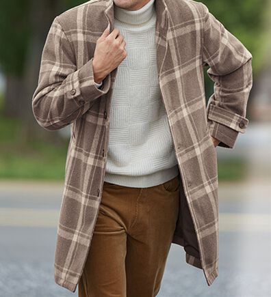 「ビッグチェックメルトンコート（メンズコート）」