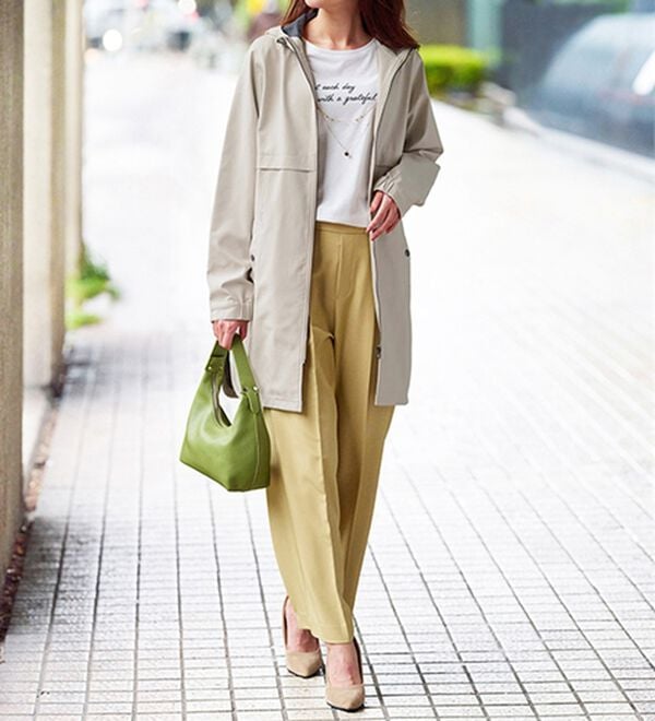 BELLUNA（ベルーナ）の「はっ水加工ボンディング素材ロング丈パーカー（ハーフコート）」｜詳細画像