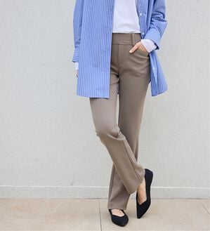 BELLUNA（ベルーナ）の「【裏起毛有無】ジャストフィットらくらくパンツ（フルレングスパンツ）」｜モカ