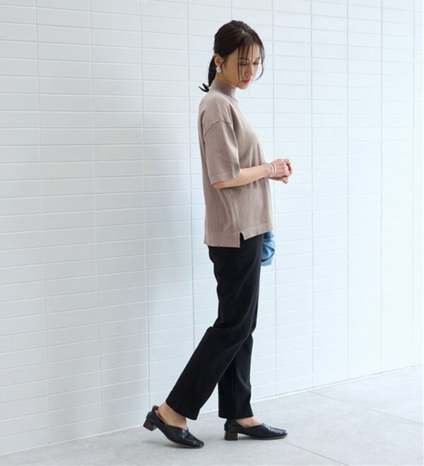 BELLUNA（ベルーナ）の「【選べるデザイン】Ｔシャツが苦手な方に！ひんやり綿混ニットＴ（ニット・セーター）」｜詳細画像