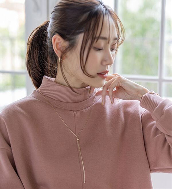 BELLUNA（ベルーナ）の「リブ使いがかわいい裏起毛トレーナー（チュニック）」｜詳細画像