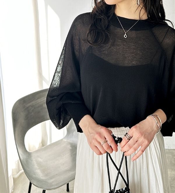 GeeRA（ジーラ）の「ゴールドボタンシアーカーディガン（ニットカーディガン）」｜詳細画像