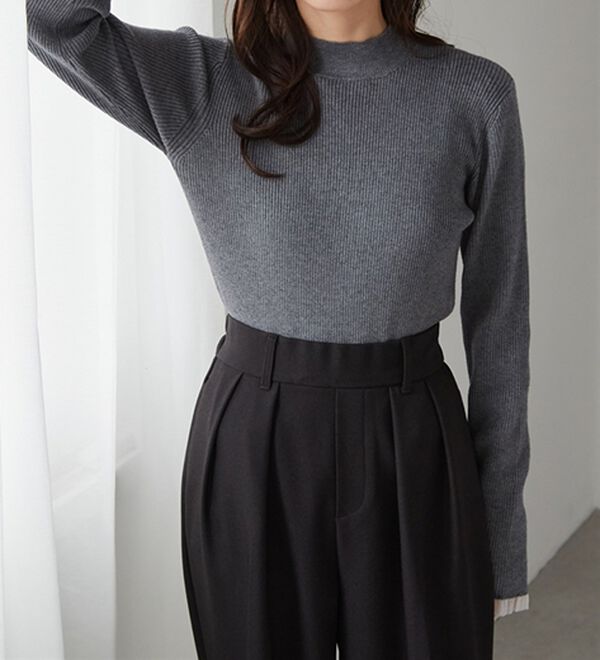 RANAN（ラナン）の「【春色追加】シアーフリル袖ハイネックリブニット（ニット・セーター）」｜詳細画像