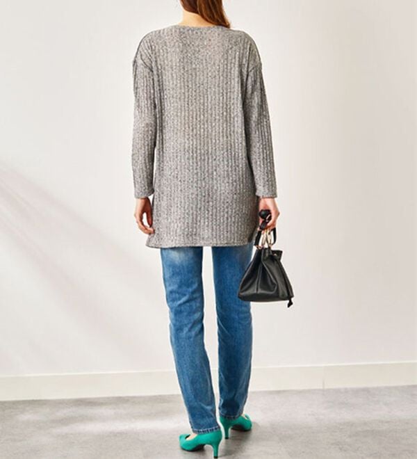 BELLUNA（ベルーナ）の「杢調テレコ素材切替デザインチュニック（チュニック）」｜詳細画像