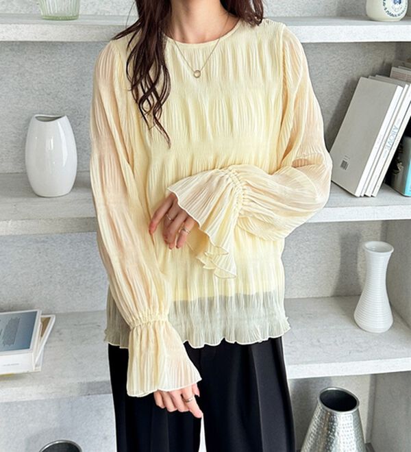 GeeRA（ジーラ）の「シアーシャーリングキャンディー袖ブラウス（ブラウス）」｜詳細画像