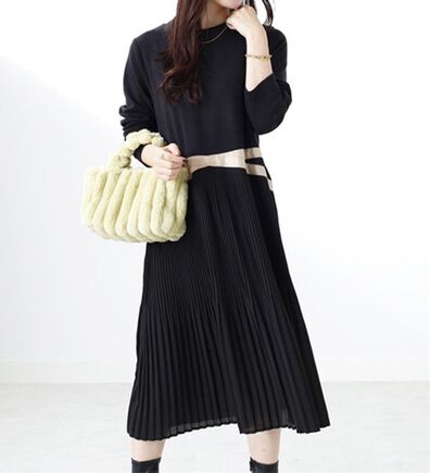 BELLUNA（ベルーナ）の「【Ｌａｇｒｉｌｕａ】プリーツ切替ドッキングワンピース（ドッキングワンピース）」