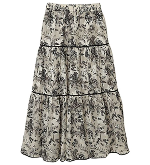 RANAN（ラナン）の「花柄ティアードスカート（ロングスカート）」｜詳細画像