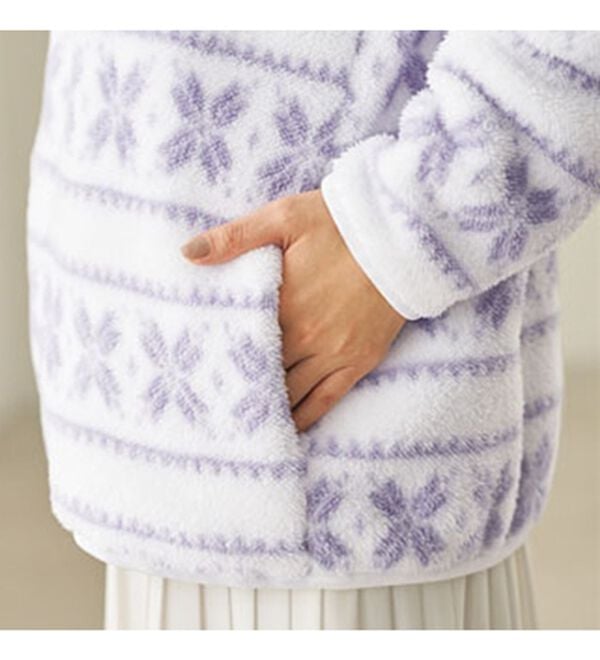 BELLUNA（ベルーナ）の「ふわふわファーフリースプリントジャケット（その他ジャケット）」｜詳細画像