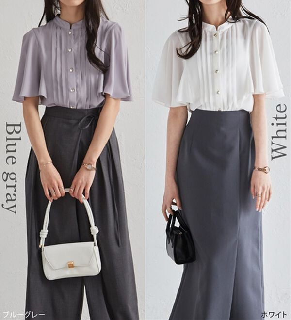 RANAN（ラナン）の「【新色追加】ひんやり！ピンタックフレアー袖ブラウス（ブラウス）」｜詳細画像