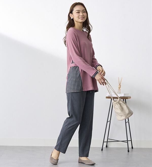 BELLUNA（ベルーナ）の「綿１００％やわらかゆるパンツ（フルレングスパンツ）」｜詳細画像