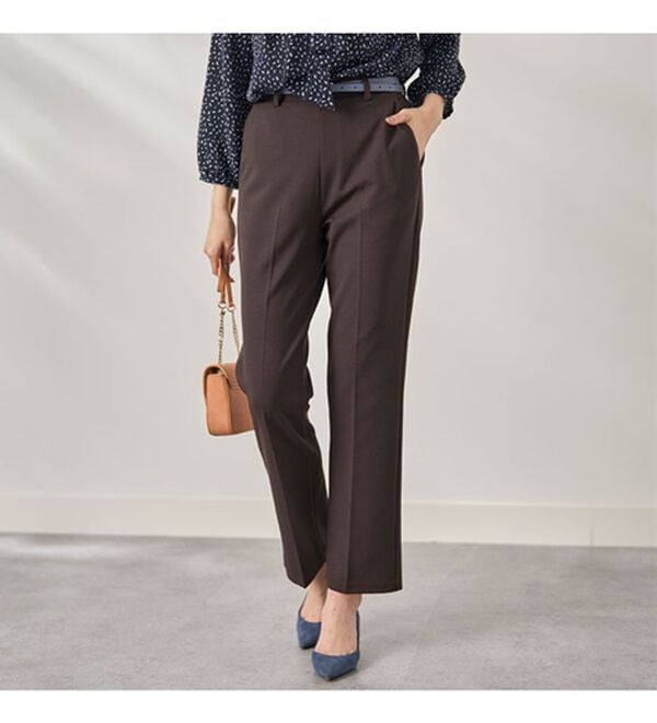 BELLUNA（ベルーナ）の「ジョーゼット素材フレアーパンツ（フルレングスパンツ）」｜詳細画像