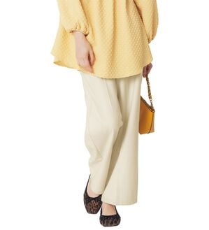 RANAN（ラナン）の「キレイ見え！防風ワイドパンツ（フルレングスパンツ）」｜オフホワイト